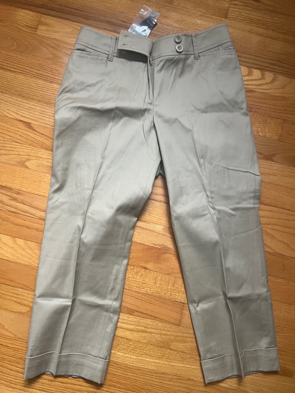 Ann Taylor loft Julie  cropped stretch Pants - Light Khaki